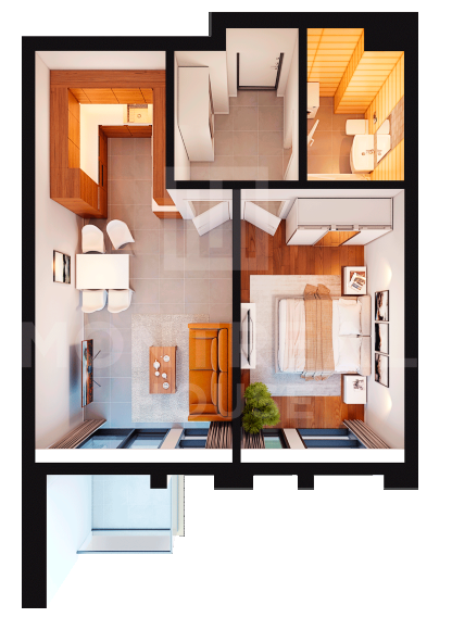 1-комнатная 52.28 м² в ЖК Montreal House от 53 225 грн/м², Киев