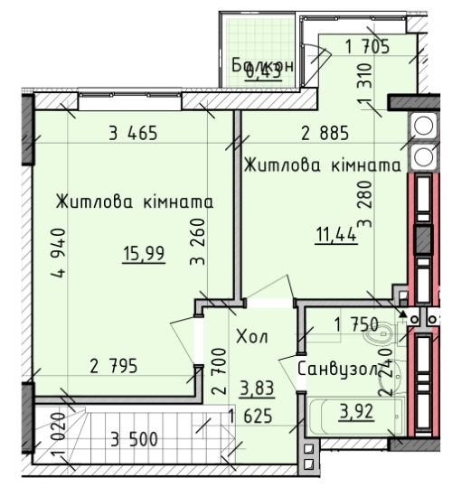 3-комнатная 74 м² в ЖК Киевские Зори от 14 700 грн/м², г. Вышгород
