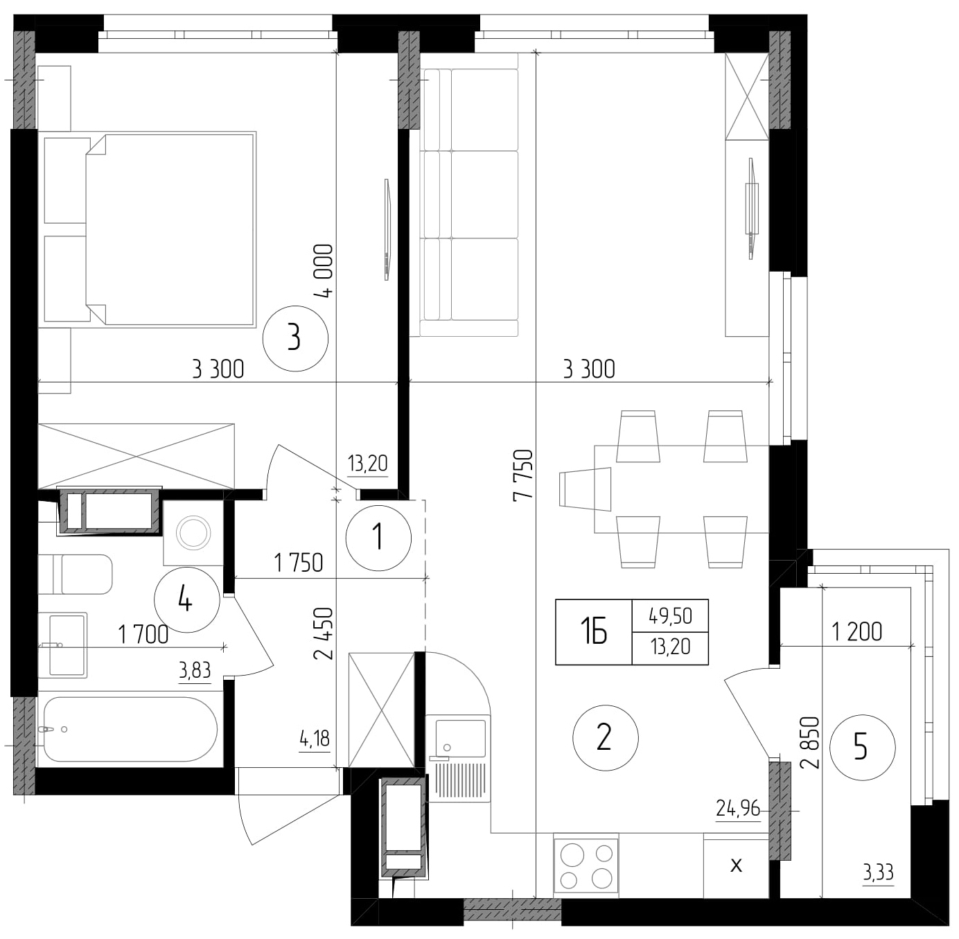 1-комнатная 49.5 м² в ЖК Современный квартал от 18 800 грн/м², Киев