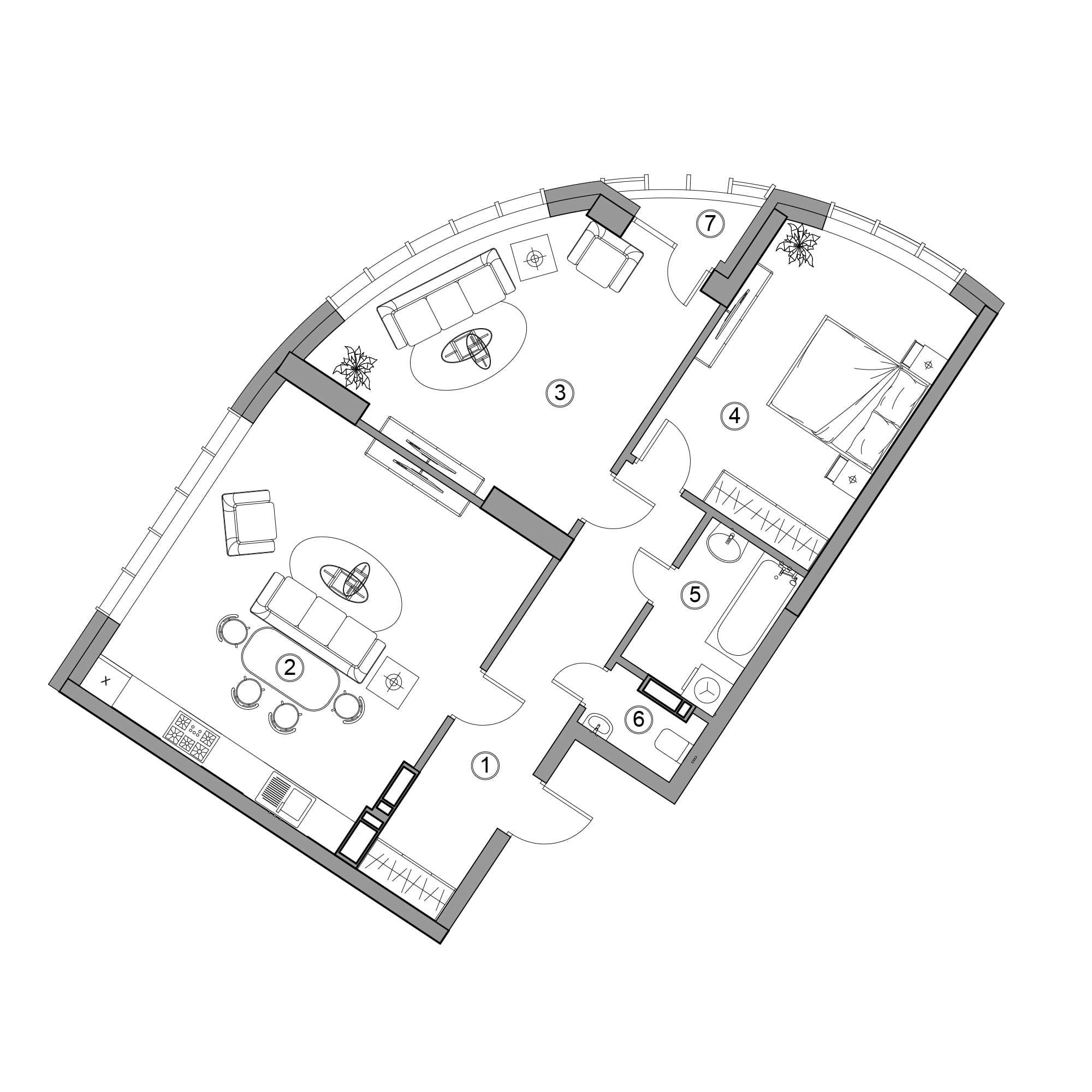 1-кімнатна 81.7 м² в ЖК Aria від 78 000 грн/м², Київ
