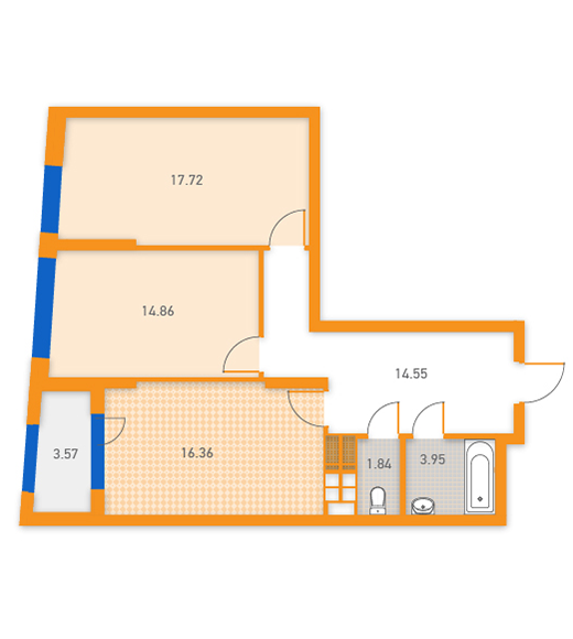 2-комнатная 72.85 м² в ЖК SOLAR CITY от 24 300 грн/м², Киев