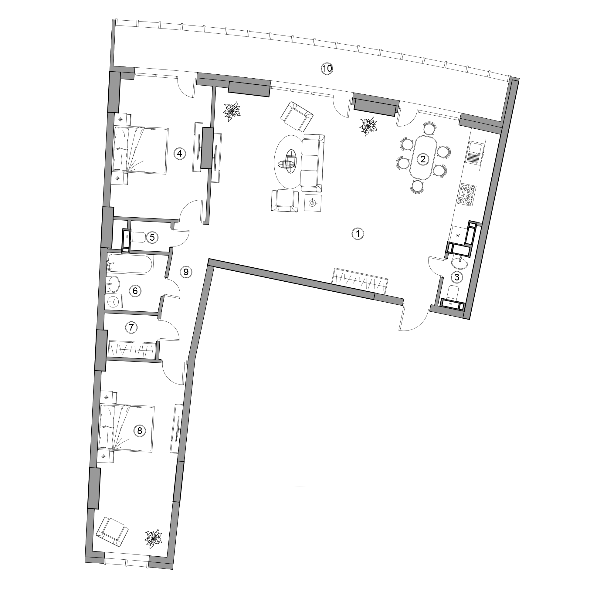 3-кімнатна 128.29 м² в ЖК Aria від 68 400 грн/м², Київ