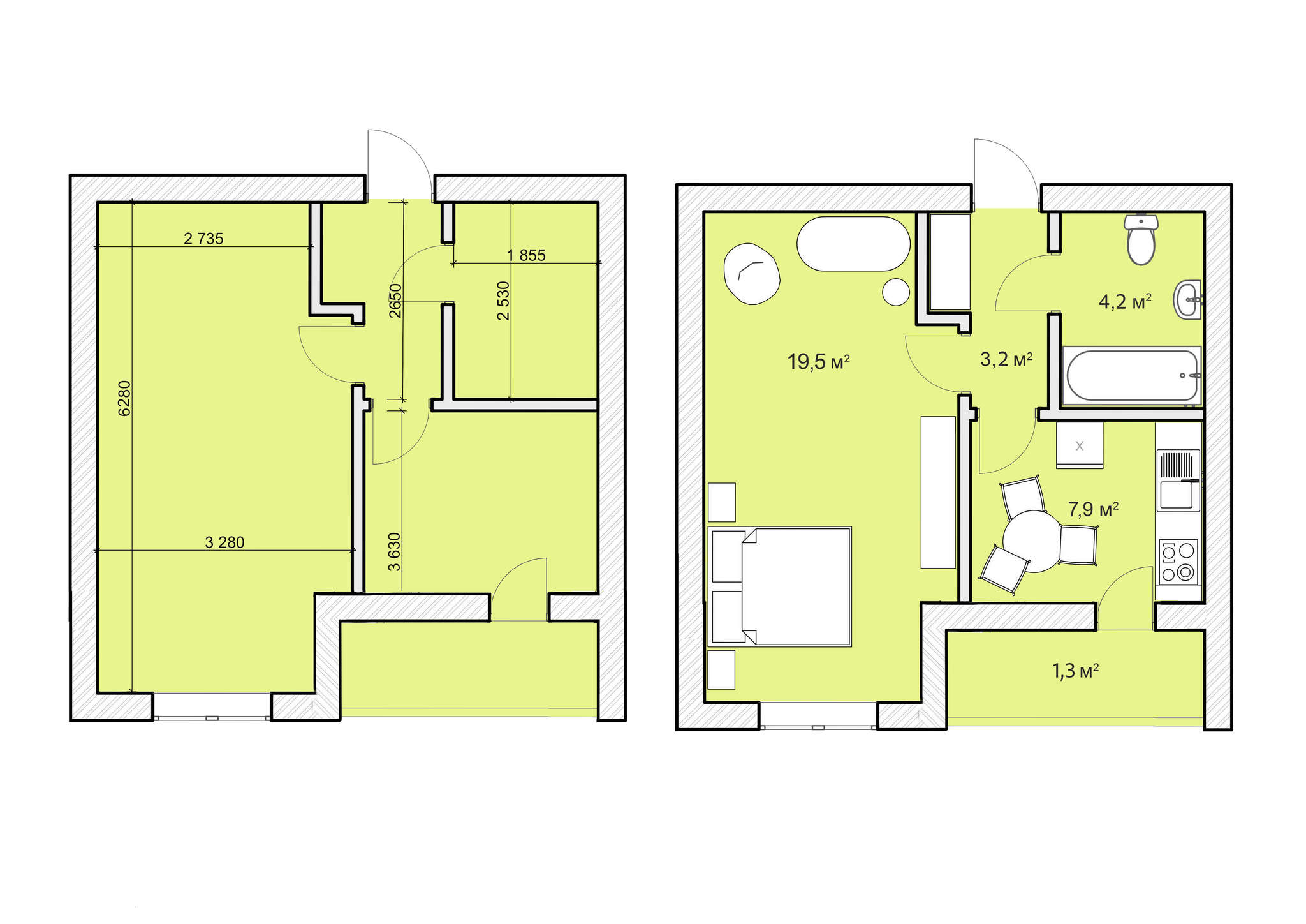 1-комнатная 36.1 м² в ЖК Покровский Двор от 17 500 грн/м², пгт Чабаны