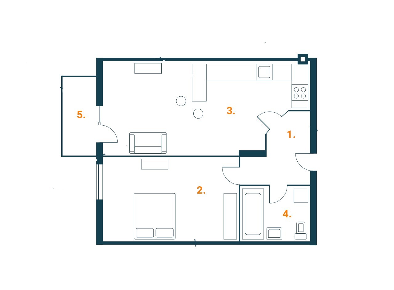 1-комнатная 38 м² в ЖК Аврора от застройщика, г. Буча