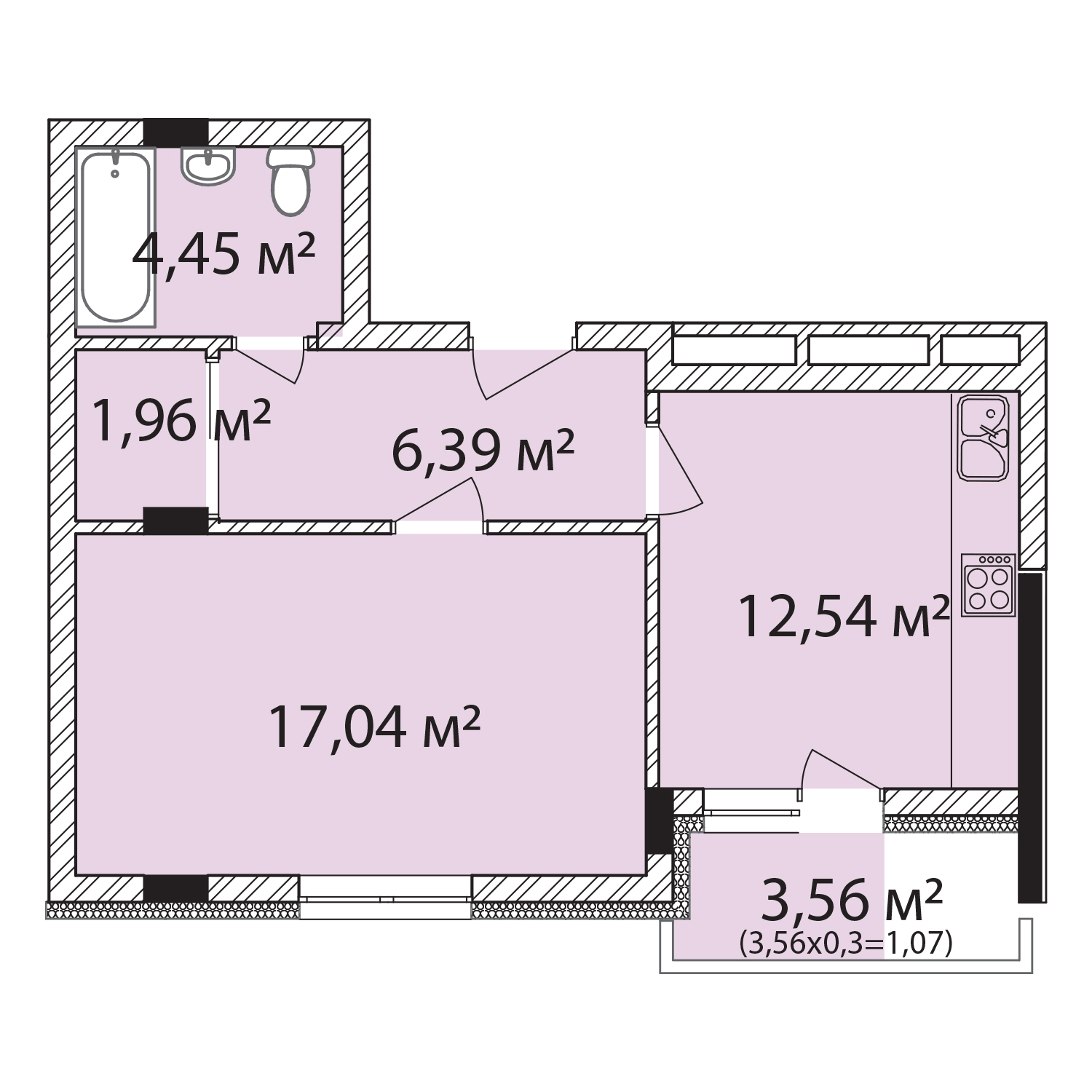 1-кімнатна 43.45 м² в ЖК Лавандовий від 17 300 грн/м², м. Бровари