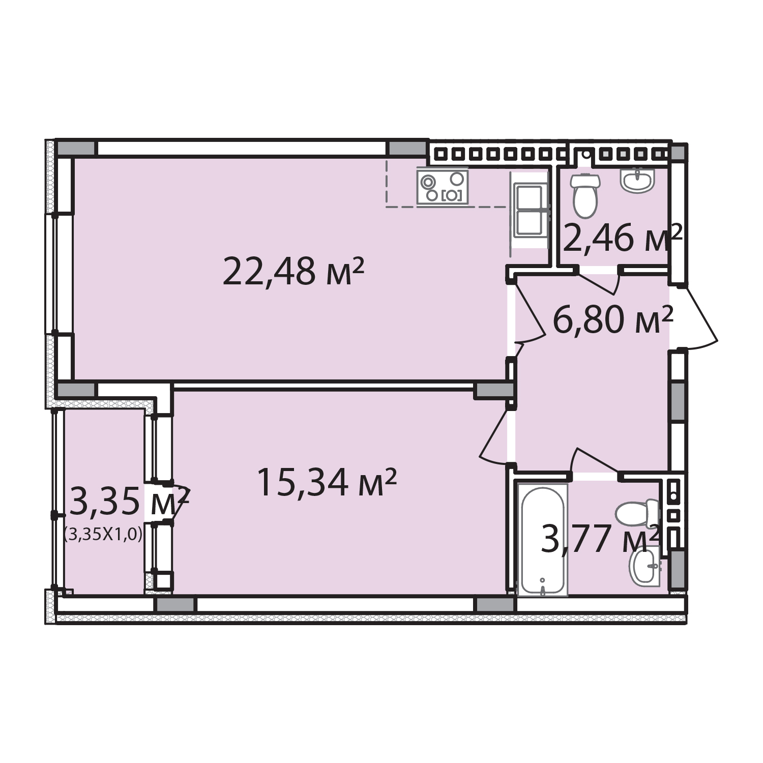 2-комнатная 54.2 м² в ЖК Лавандовый от 20 000 грн/м², г. Бровары