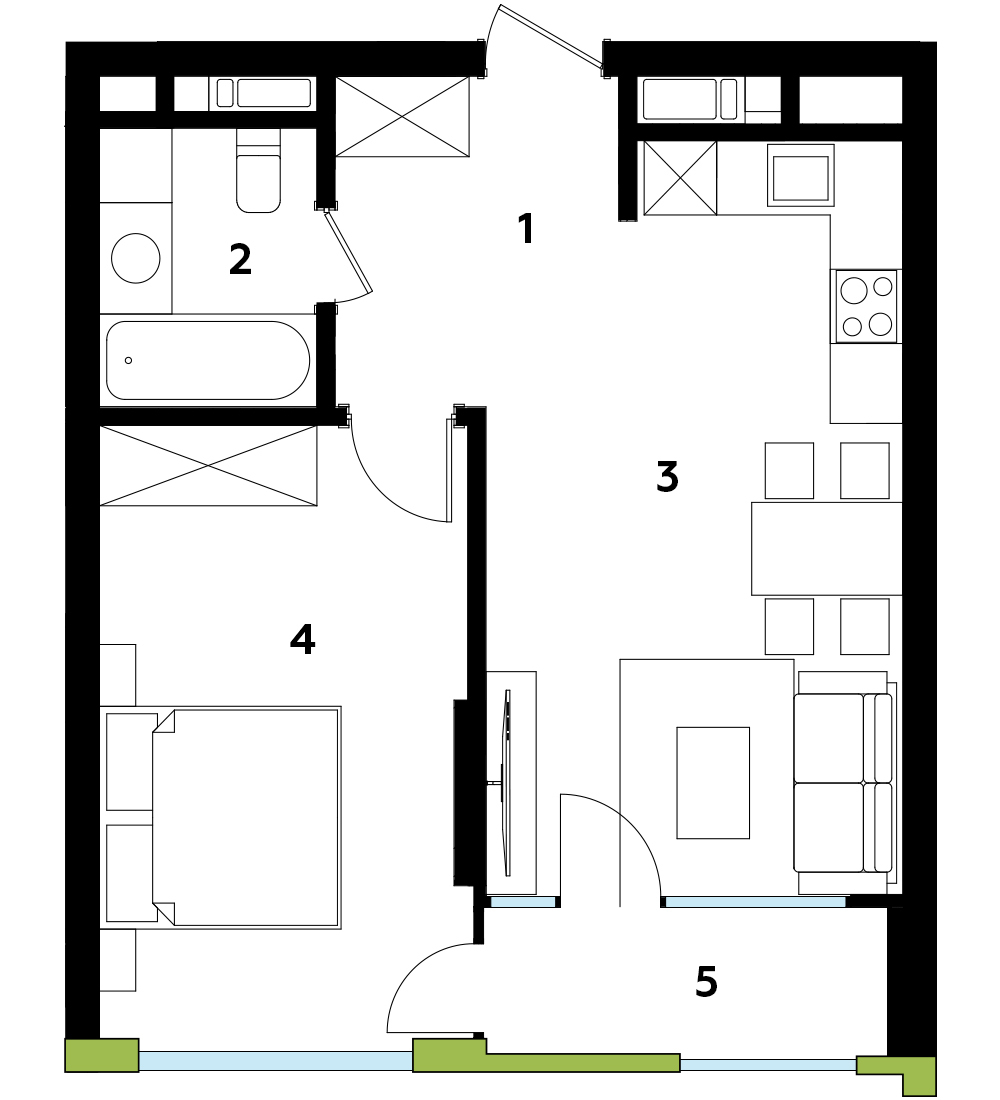 1-кімнатна 47.88 м² в ЖК Madison Gardens від 14 300 грн/м², м. Бровари