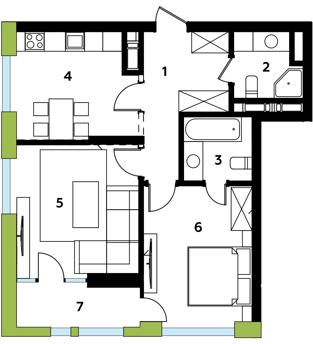 2-комнатная 62.71 м² в ЖК Madison Gardens от 20 465 грн/м², г. Бровары