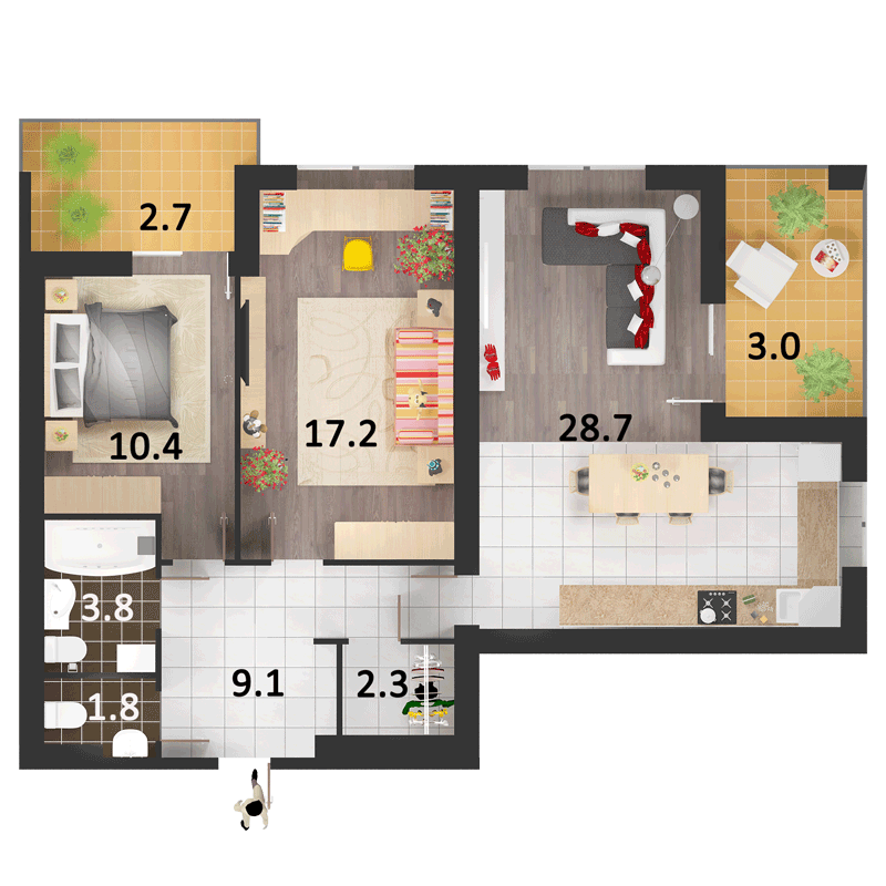 3-кімнатна 79 м² в ЖК Столичний від 14 500 грн/м², м. Васильків