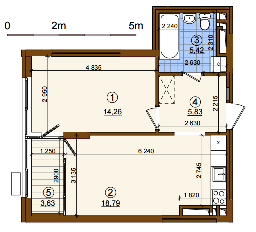 1-кімнатна 47.93 м² в ЖК Варшавський Мікрорайон від 19 000 грн/м², Київ