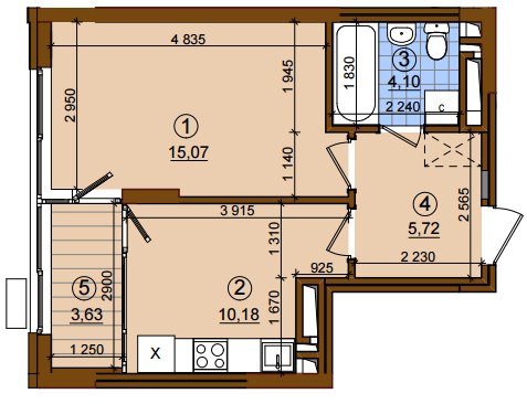 1-комнатная 38.7 м² в ЖК Варшавский Микрорайон от 19 000 грн/м², Киев