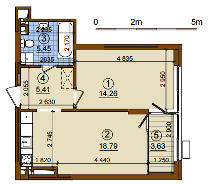 1-кімнатна 47.54 м² в ЖК Варшавський Мікрорайон від 19 000 грн/м², Київ