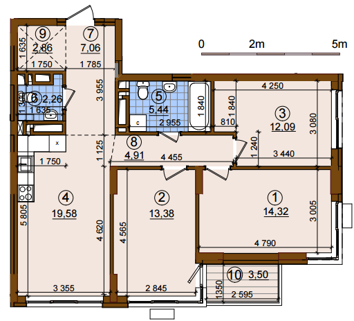 3-кімнатна 82.95 м² в ЖК Варшавський Мікрорайон від 19 747 грн/м², Київ