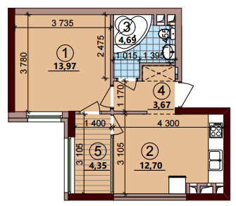 1-кімнатна 39.38 м² в ЖК Варшавський Плюс від 18 950 грн/м², Київ