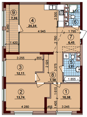 3-комнатная 90.68 м² в ЖК Варшавский Плюс от 15 930 грн/м², Киев