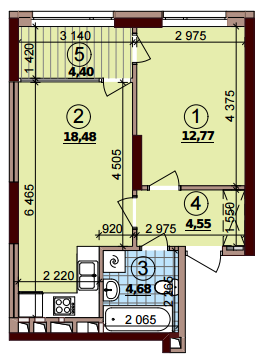 1-комнатная 44.88 м² в ЖК Варшавский Плюс от 18 950 грн/м², Киев