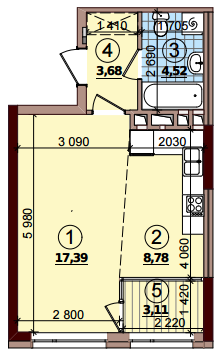 1-кімнатна 37.48 м² в ЖК Варшавський Плюс від 18 950 грн/м², Київ