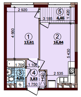 1-комнатная 42.75 м² в ЖК Варшавский Плюс от 18 950 грн/м², Киев