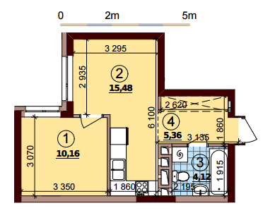 1-кімнатна 35.12 м² в ЖК Варшавський Плюс від 18 951 грн/м², Київ