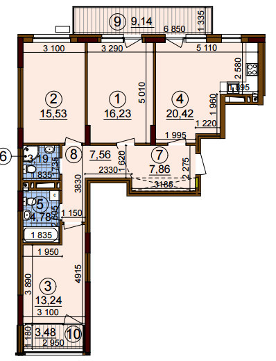 3-кімнатна 95.03 м² в ЖК Варшавський Мікрорайон від 18 555 грн/м², Київ