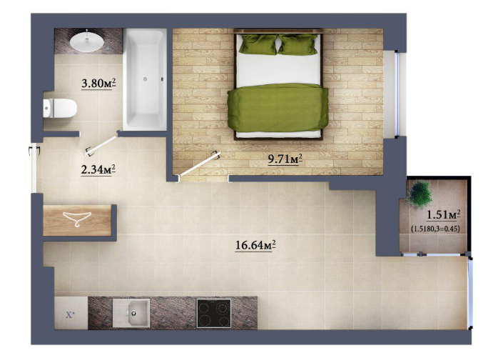 1-комнатная 32.94 м² в ЖК Метрополия Дарница от 27 500 грн/м², Киев