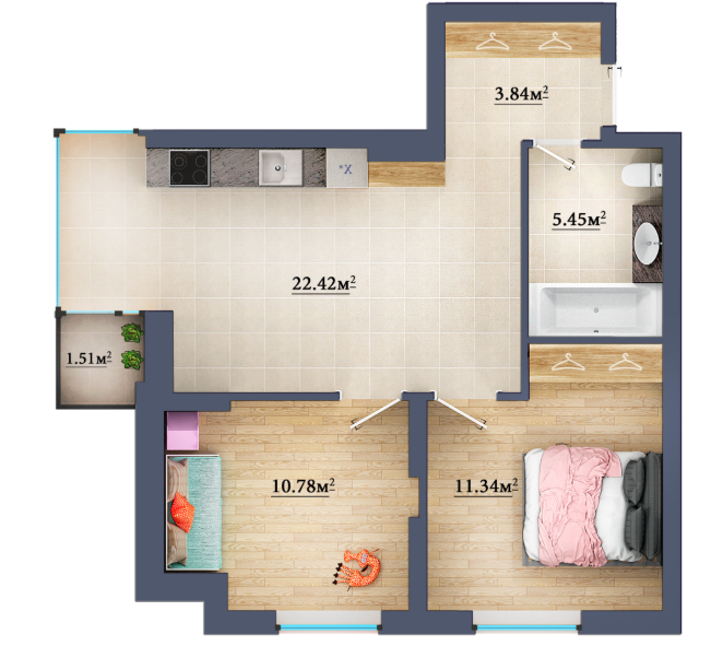 2-кімнатна 54.28 м² в ЖК Метрополія Дарниця від 28 500 грн/м², Київ