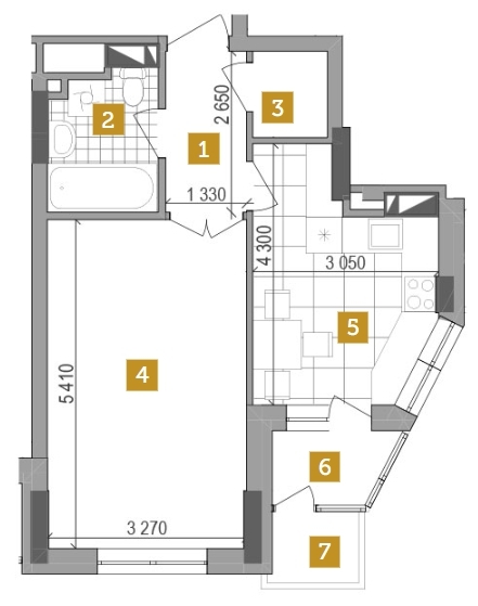 1-комнатная 39.87 м² в ЖК West House от 34 600 грн/м², Киев