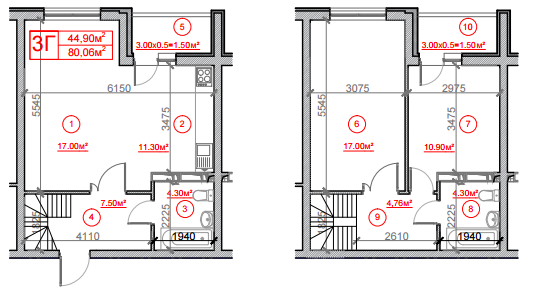 3-кімнатна 80.06 м² в ЖК Рідне місто від 15 700 грн/м², Київ