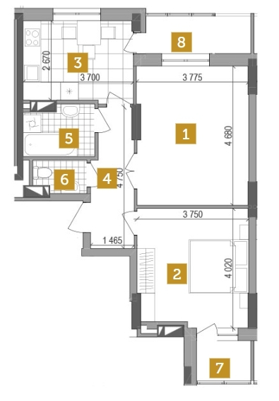 2-комнатная 59.51 м² в ЖК West House от 30 100 грн/м², Киев