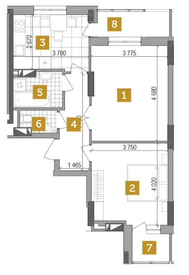 2-комнатная 64.34 м² в ЖК West House от 28 150 грн/м², Киев