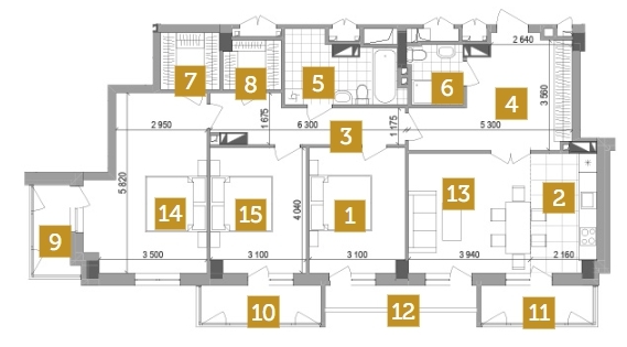 3-кімнатна 120.2 м² в ЖК West House від 32 550 грн/м², Київ