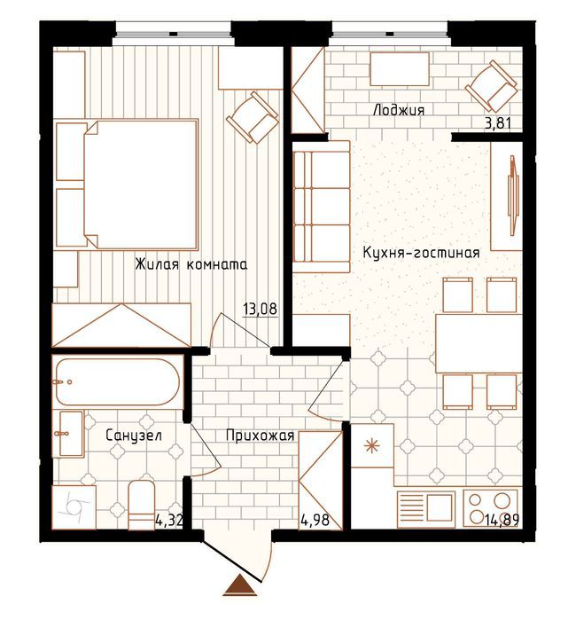 1-кімнатна 41.08 м² в ЖК Нова Англія від 31 250 грн/м², Київ