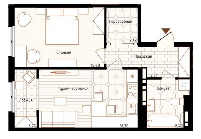 1-комнатная 50.76 м² в ЖК Новая Англия от 36 250 грн/м², Киев