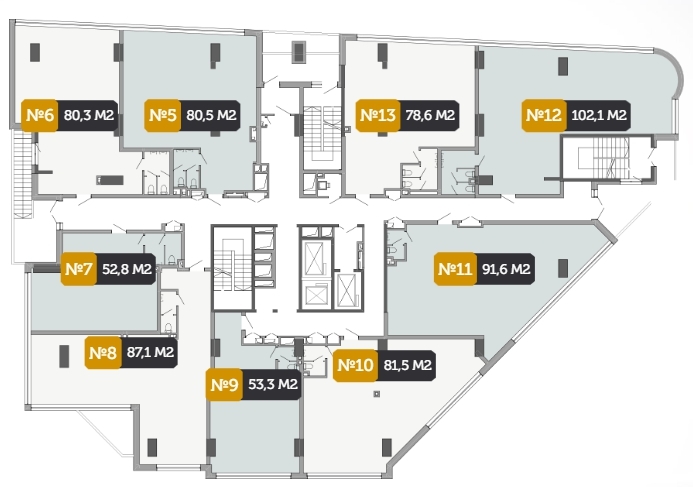 Офис 78.6 м² в ЖК West House от застройщика, Киев