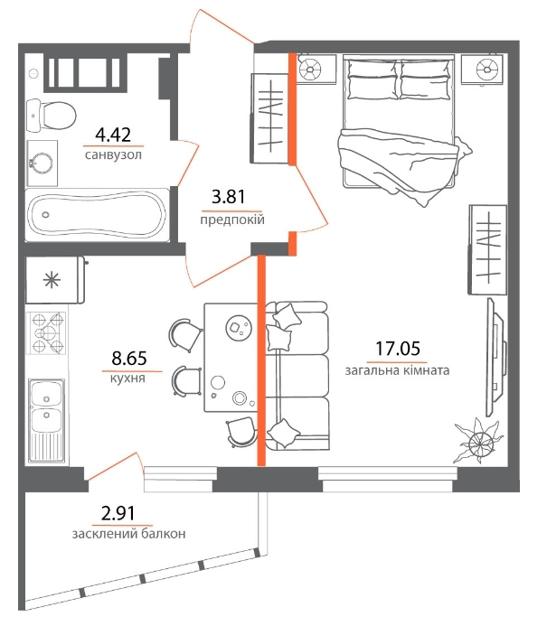 1-кімнатна 36.84 м² в ЖК Welcome Home на Стеценка від 20 000 грн/м², Київ