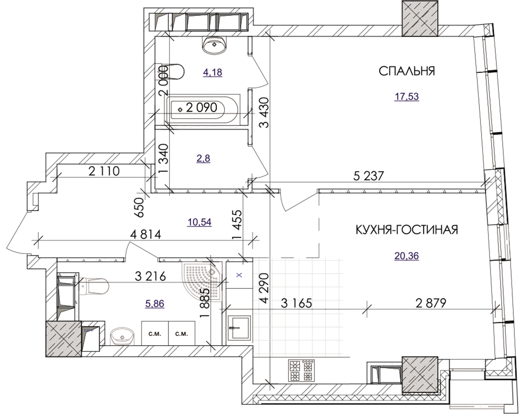 1-комнатная 60.52 м² в ЖК Park Avenue VIP от застройщика, Киев