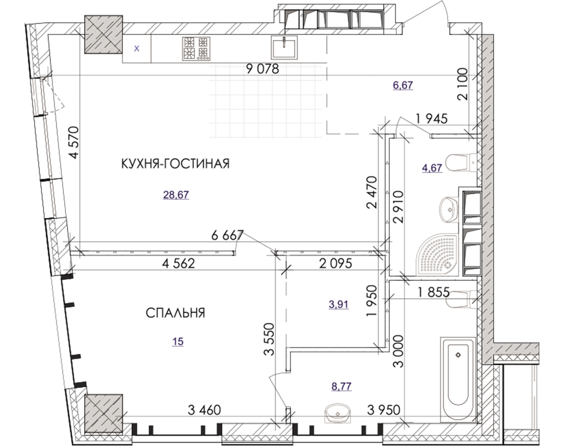 1-кімнатна 67.54 м² в ЖК Park Avenue VIP від забудовника, Київ