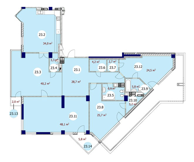 4-комнатная 200 м² в ЖК Andersen от 31 400 грн/м², Киев