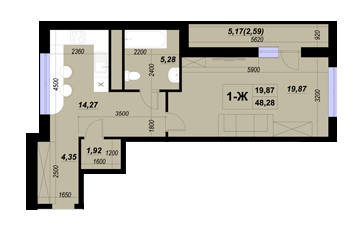 1-кімнатна 48.28 м² в ЖК ParkLand від 19 000 грн/м², Київ