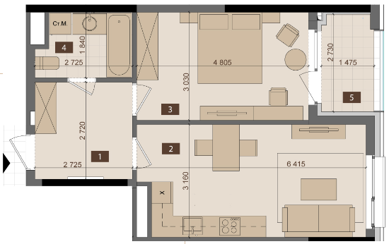 1-комнатная 48.1 м² в ЖК Tetris Hall от 106 000 грн/м², Киев