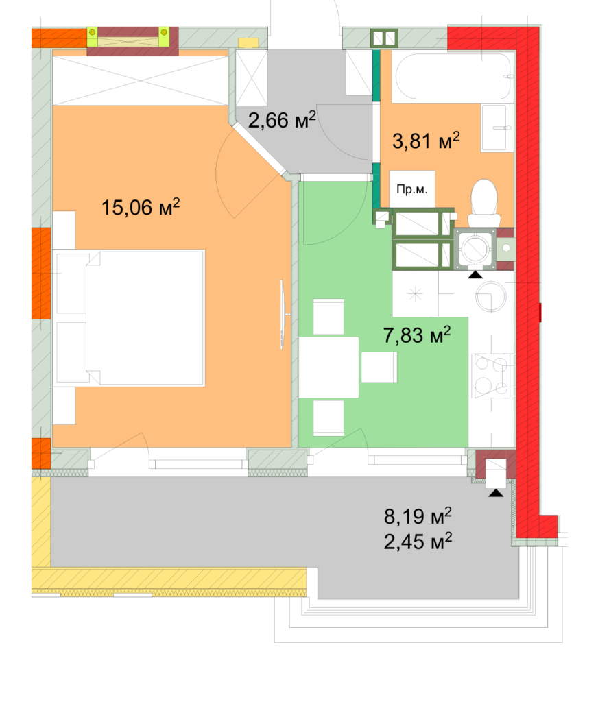 1-кімнатна 31.81 м² в ЖК На Прорізній від забудовника, смт Гостомель