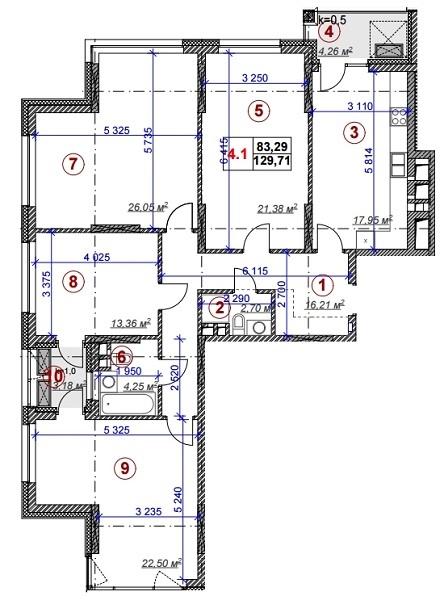 4-комнатная 129.71 м² в ЖК Ярославов Град от 43 150 грн/м², Киев