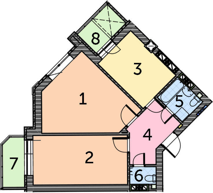 2-комнатная 64.44 м² в ЖК Ирпенские Липки от застройщика, г. Ирпень