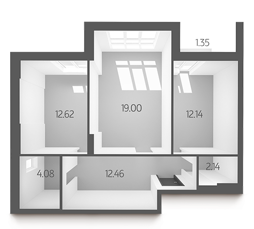 2-комнатная 63.79 м² в ЖК L-квартал от 35 500 грн/м², Киев