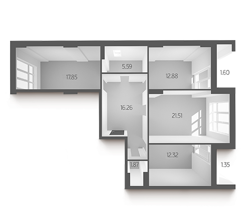 3-кімнатна 91.23 м² в ЖК L-квартал від 28 000 грн/м², Київ