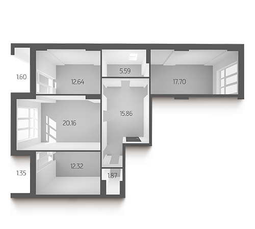 3-комнатная 89.09 м² в ЖК L-квартал от 28 000 грн/м², Киев