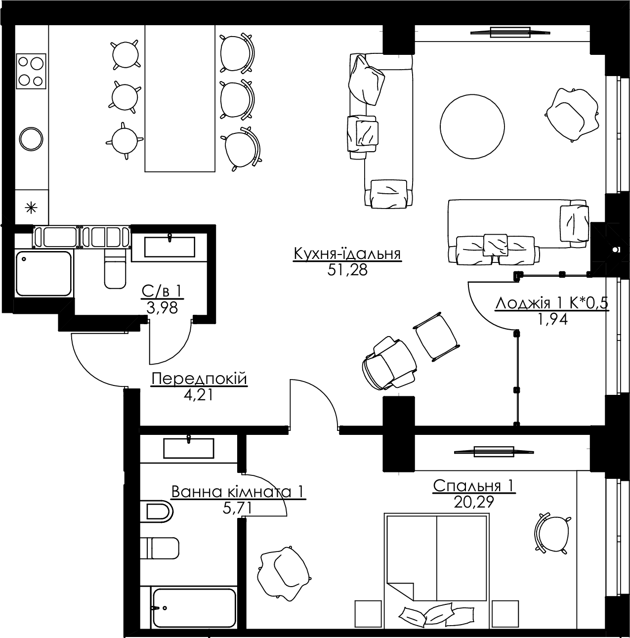 2-кімнатна 87.41 м² в ЖК Resident Concept House від 68 900 грн/м², Київ