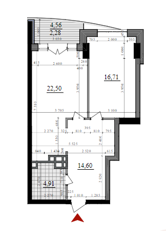 1-кімнатна 61 м² в ЖК A52 від 52 150 грн/м², Київ