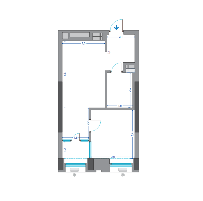 1-кімнатна 39.76 м² в ЖК Славутич від 27 800 грн/м², Київ