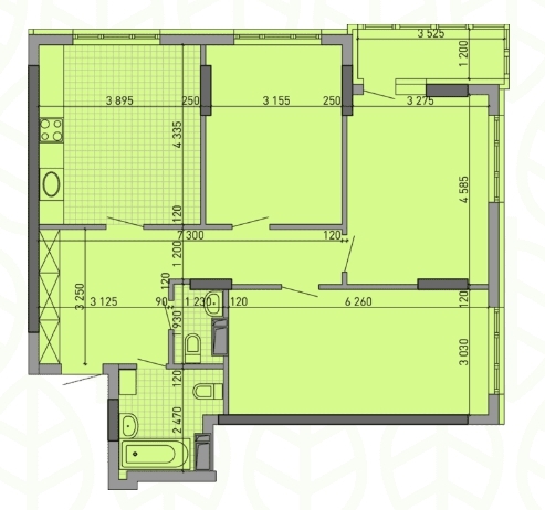 3-кімнатна 92.09 м² в ЖК Паркове місто від 41 650 грн/м², Київ